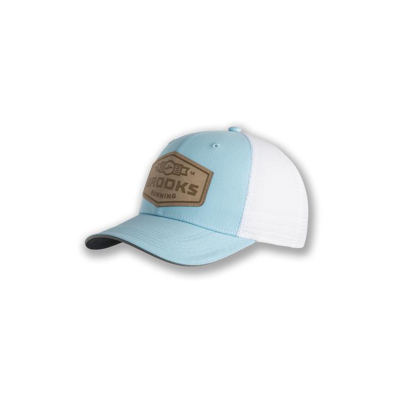 Brooks DISCOVERY TRUCKER Running Hat Womens Online - Arctic/LightSkyBlue/White//Adventure Run (DVS39
